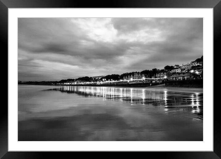 Filey Beach Black and White Framed Mounted Print by Tim Hill
