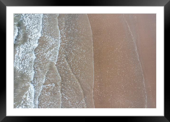 Filey Beach Waves from Above Framed Mounted Print by Tim Hill