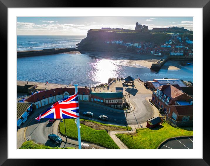 Breathtaking Whitby Seaside Aerial Shot Framed Mounted Print by Tim Hill