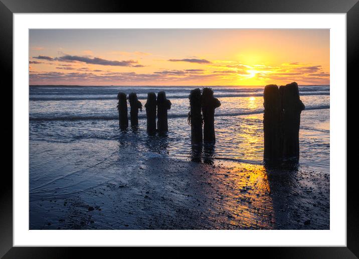 Sandsend Sunrise Yorkshire Coast Framed Mounted Print by Tim Hill
