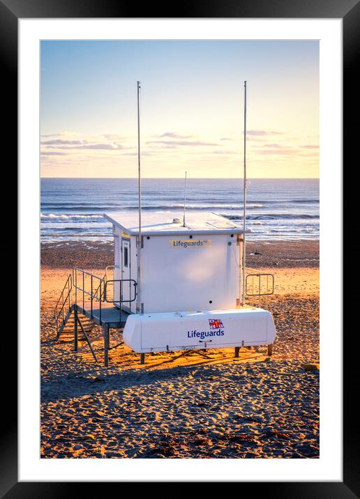 SunKissed Sandsend Lifeguard Station Framed Mounted Print by Tim Hill