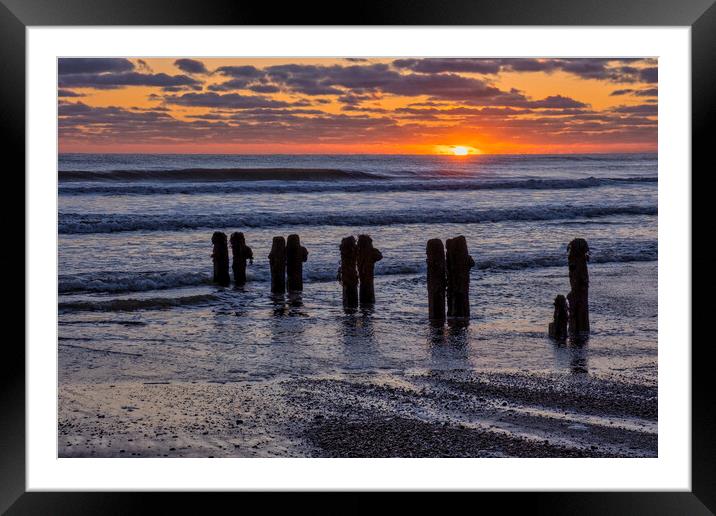Here comes the sun at Sandsend Framed Mounted Print by Tim Hill