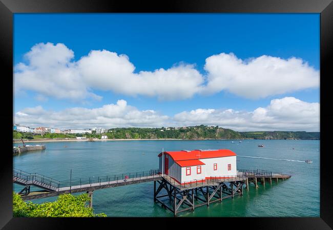 Old historic lifeboat station at Tenby in Wales. Framed Print by Tim Hill