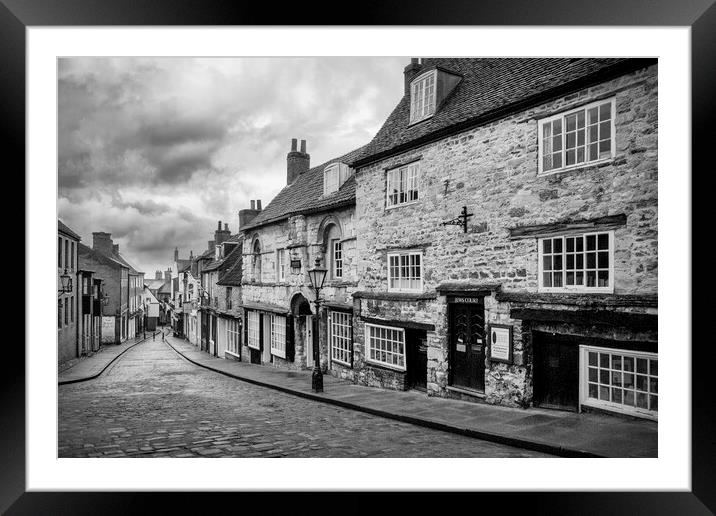 Steep Hill Black and White, Lincoln Framed Mounted Print by Tim Hill