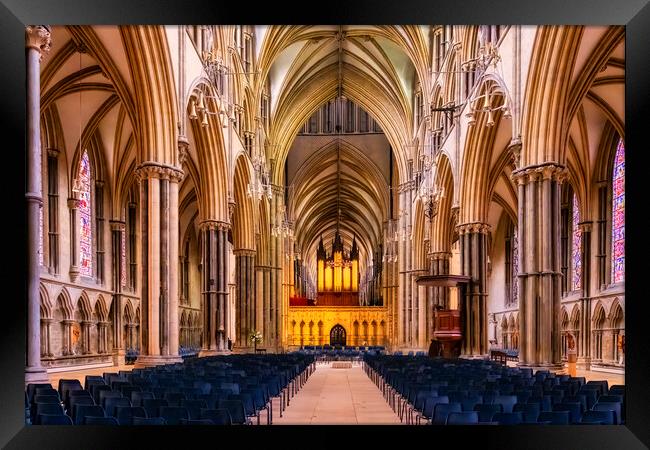 Lincoln Cathedral Interior Framed Print by Tim Hill