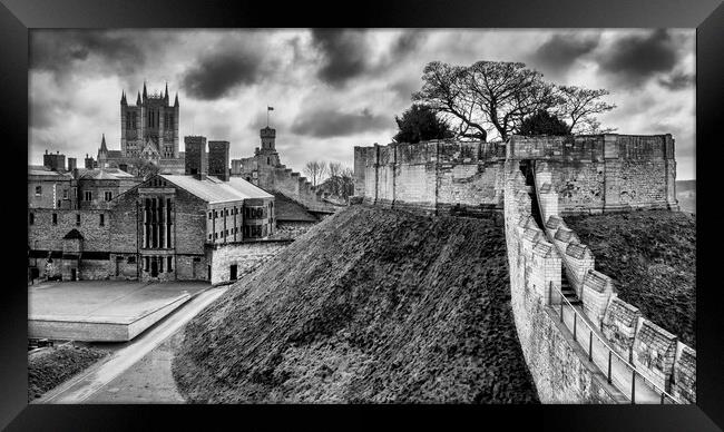Lincoln Castle Black and White Framed Print by Tim Hill