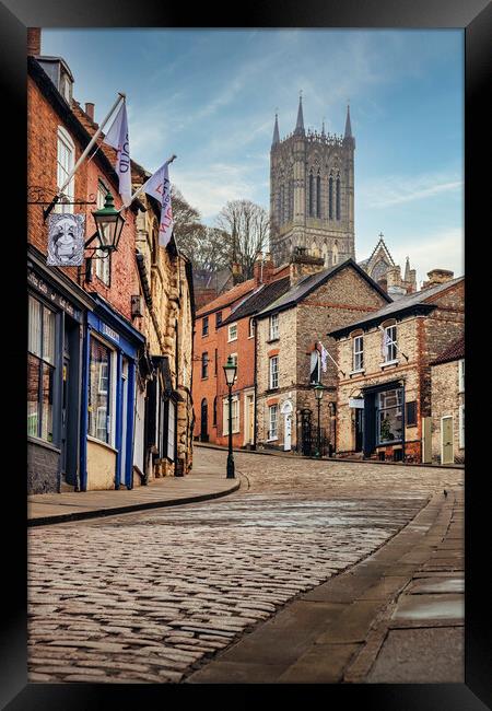 Lincoln Cathedral from Steep Hill Framed Print by Tim Hill