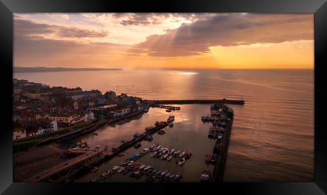 Rays from Heaven, Bridlington Yorkshire Framed Print by Tim Hill