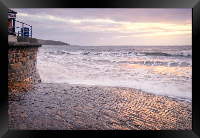 Filey: Subdued Sunrise at High Tide Framed Print by Tim Hill