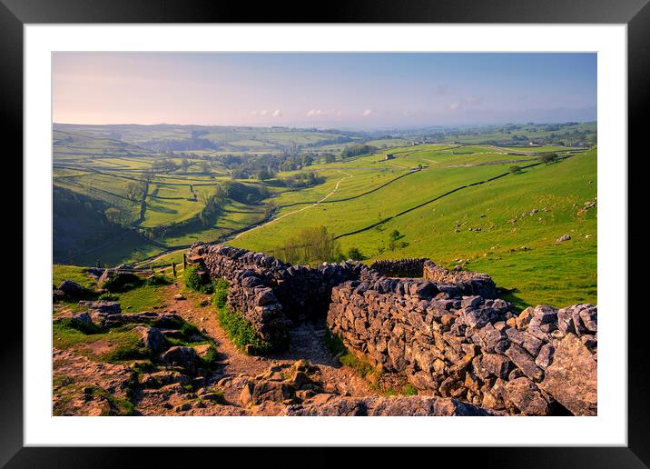 Old & New: Malham Cove Steps Framed Mounted Print by Tim Hill