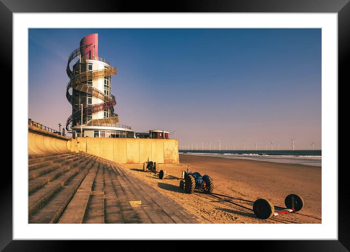 Redcar Vertical Pier Yorkshire Framed Mounted Print by Tim Hill