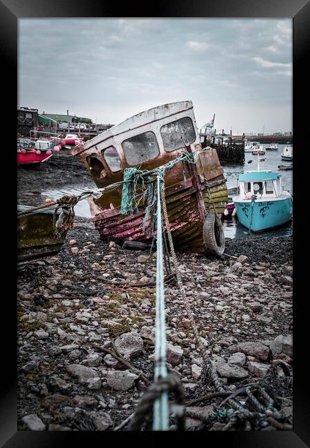 Half a Boat: Paddy's Hole South Gare Framed Print by Tim Hill