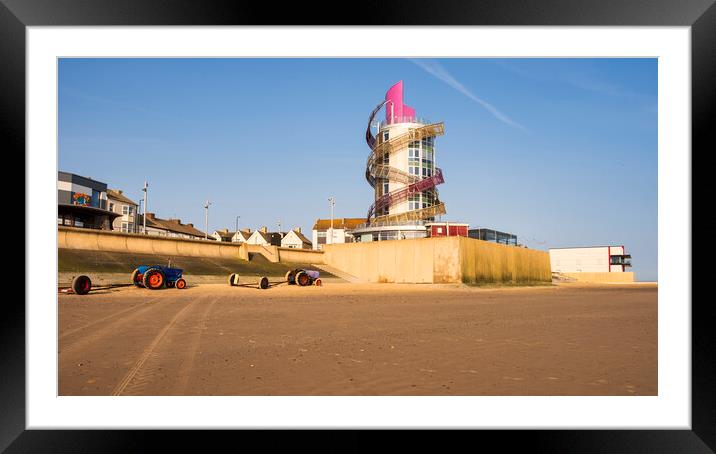 Redcar Beacon: Redcar Seafront and Beach Framed Mounted Print by Tim Hill
