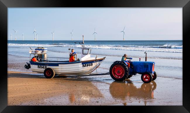 Redcar Beach Reflections: Redcar Fishing Boat Framed Print by Tim Hill