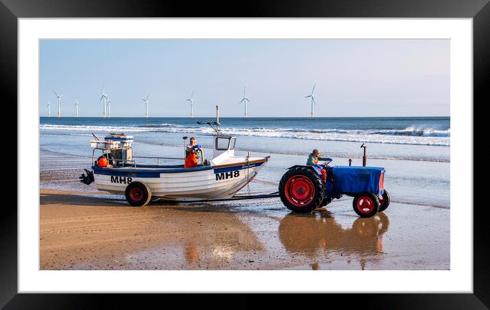 Redcar Beach Reflections: Redcar Fishing Boat Framed Mounted Print by Tim Hill