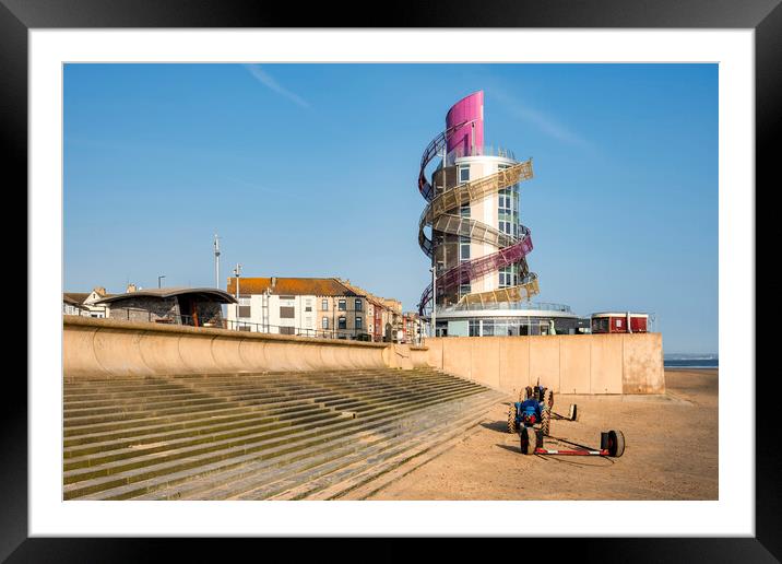 Redcar Beacon: Redcar Seafront and Beach Framed Mounted Print by Tim Hill