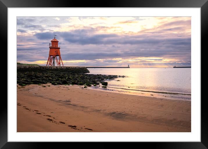 Herd Groyne Lighthouse Framed Mounted Print by Tim Hill