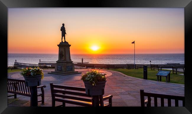 Captain Cook Statue Whitby Framed Print by Tim Hill