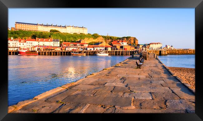 Whitby East Cliff Photographed from Tate Hill Pier Framed Print by Tim Hill