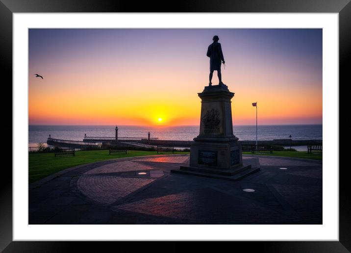 Whitby Sunrise Silhouettes  Framed Mounted Print by Tim Hill