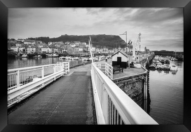 Scarborough Harbour Black and White Framed Print by Tim Hill