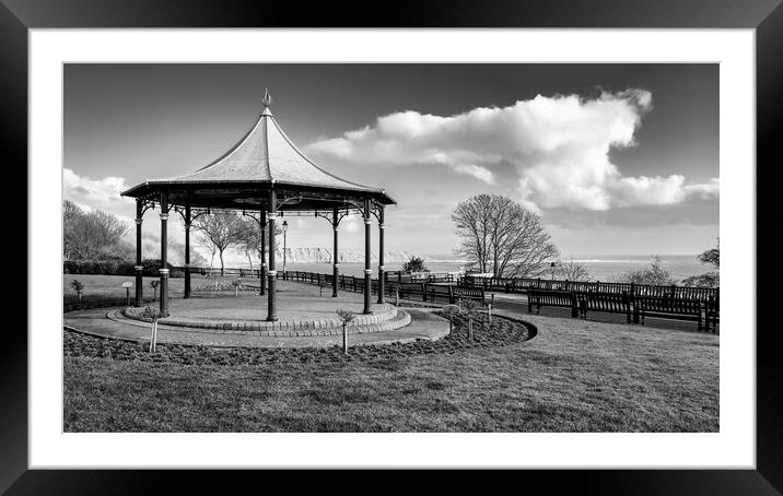 Filey Bandstand Black and White Framed Mounted Print by Tim Hill