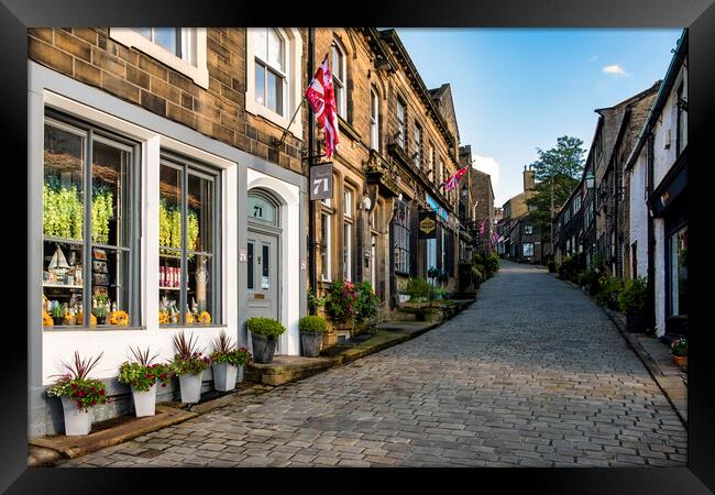 Haworth Main Street, West Yorkshire Framed Print by Tim Hill