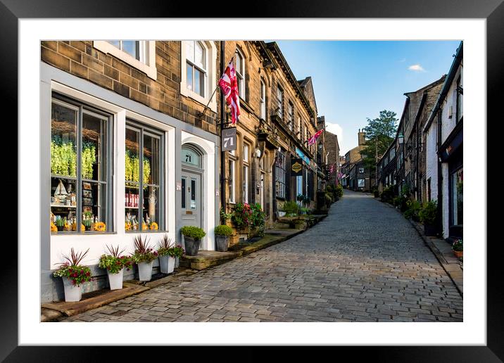 Haworth Main Street, West Yorkshire Framed Mounted Print by Tim Hill