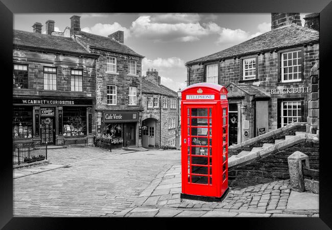 Haworth West Yorkshire: Red Telephone Box Framed Print by Tim Hill
