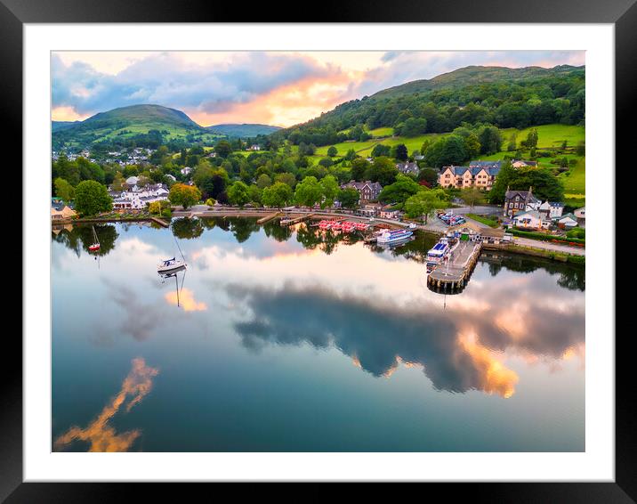 Ambleside Waterfront at Sunrise: Lake Windermere Framed Mounted Print by Tim Hill