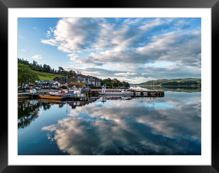 Ambleside Waterfront Reflections: Lake Windermere Framed Mounted Print by Tim Hill
