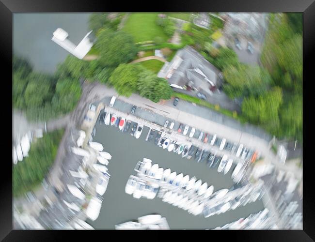 Drone Zoom Blur Art: Windermere Yacht Marina Framed Print by Tim Hill