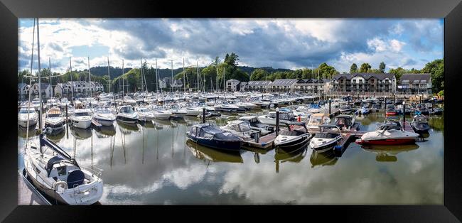 Windermere Marina Village Panorama Framed Print by Tim Hill