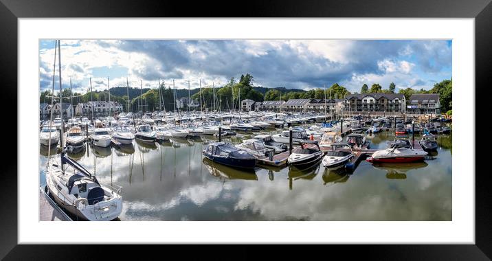 Windermere Marina Village Panorama Framed Mounted Print by Tim Hill