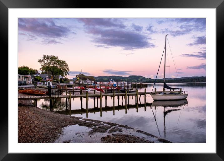 Ambleside Boat Jetty Lake Windermere Framed Mounted Print by Tim Hill