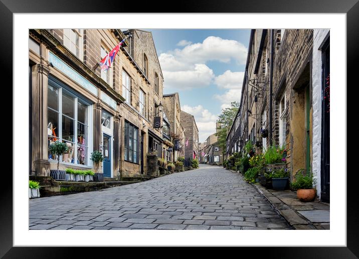 Haworth Main Street in Summertime Framed Mounted Print by Tim Hill