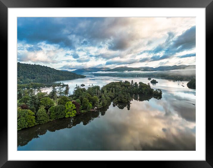 Mist above Lake Windermere Framed Mounted Print by Tim Hill