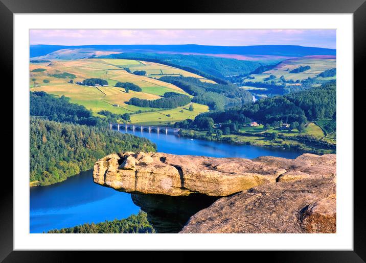 Ladybower from Bamford Edge, Peak District Framed Mounted Print by Tim Hill