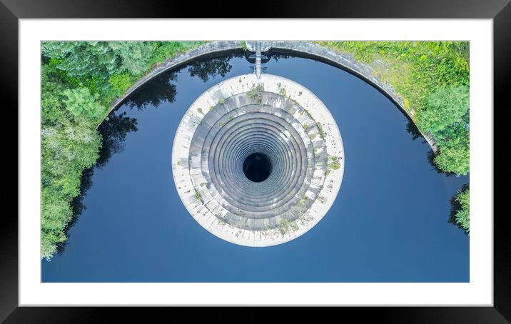 Ladybower Reservoir Plug Hole Framed Mounted Print by Tim Hill