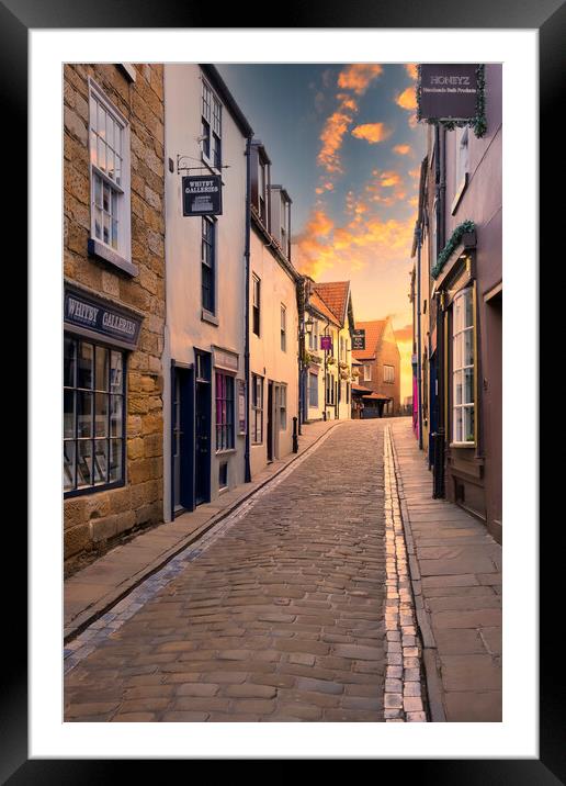 Whitby Shambles at Sunrise Framed Mounted Print by Tim Hill