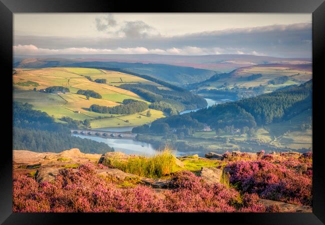 Ladybower from Bamford Edge, Peak District Framed Print by Tim Hill