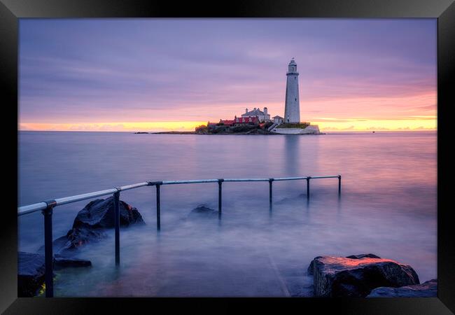 St Mary's Lighthouse Whitley Bay Framed Print by Tim Hill