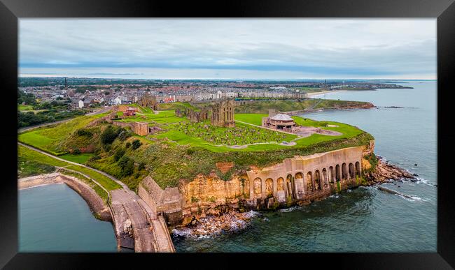 Tynemouth Priory from Above Framed Print by Tim Hill