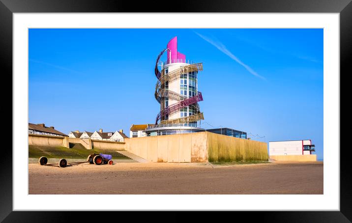 Redcar Beacon, Seafront, and Beach Framed Mounted Print by Tim Hill