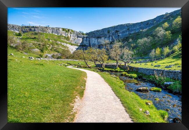 Malham Cove and Malham beck: Yorkshire Dales Framed Print by Tim Hill