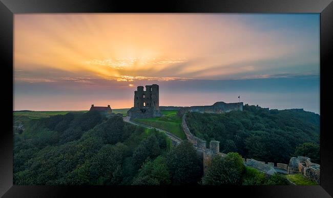 Scarborough Castle Sunrise Framed Print by Tim Hill