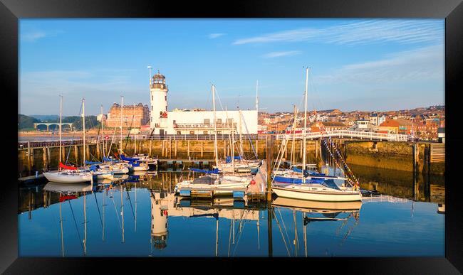 Scarborough Lighthouse Reflections Framed Print by Tim Hill