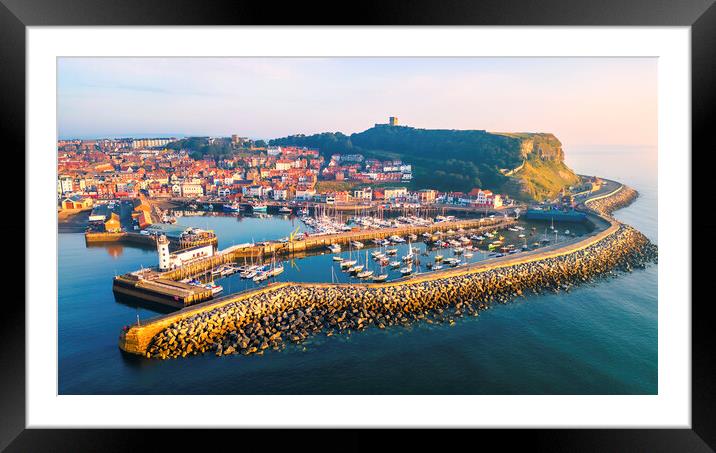 Scarborough in the summertime from Above Framed Mounted Print by Tim Hill