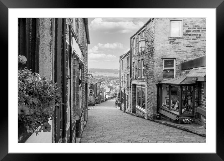 Haworth Main Street in Summertime Framed Mounted Print by Tim Hill