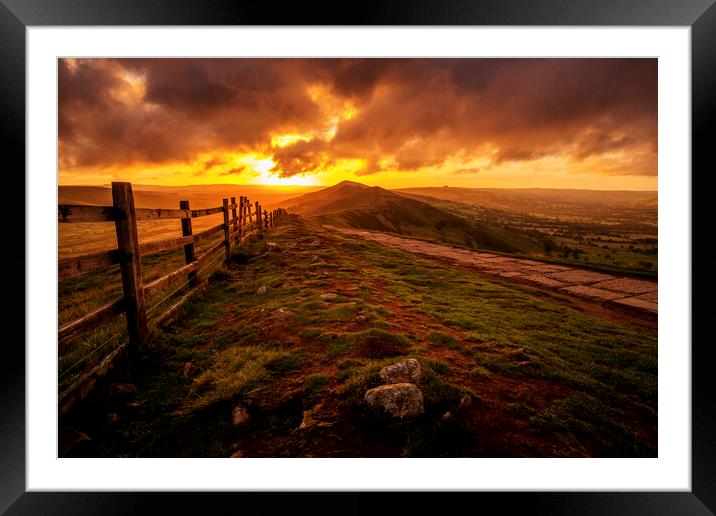 Great Ridge Sunrise Peak District Framed Mounted Print by Tim Hill